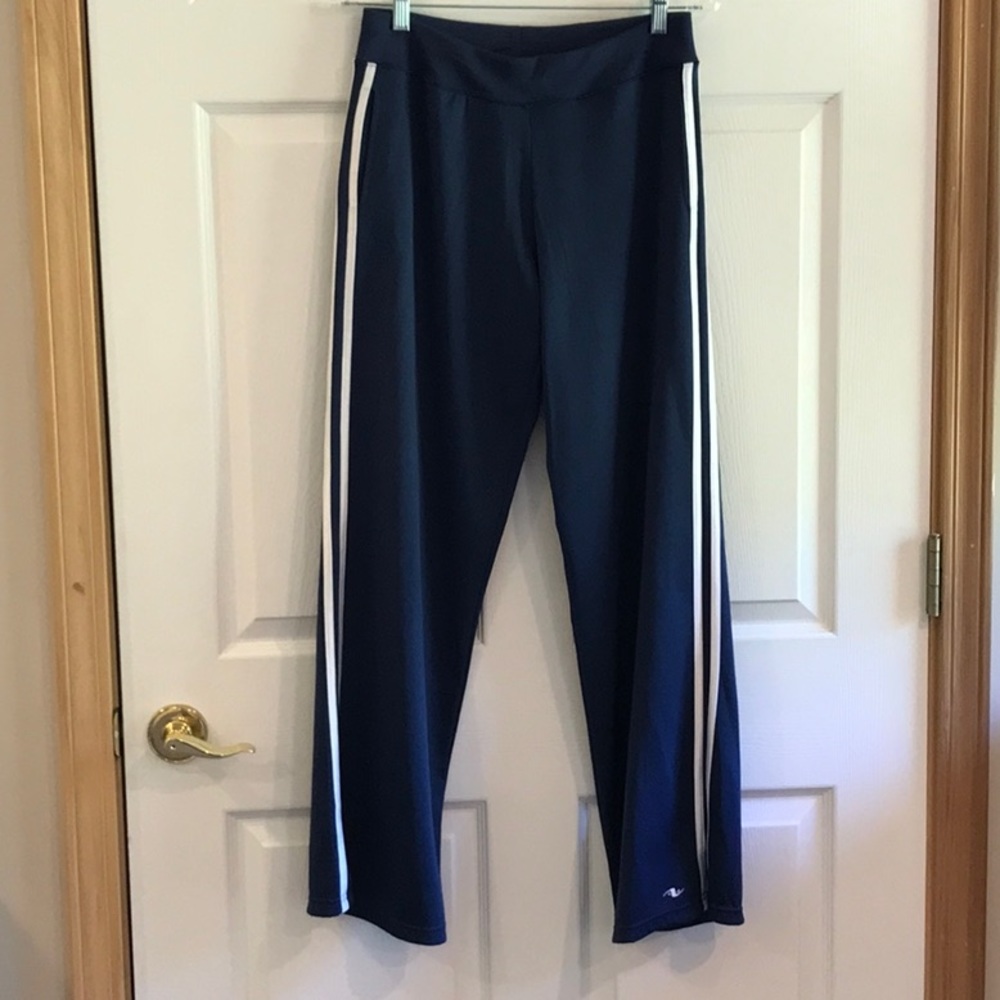 Athletic Works Navy with white stripe track pants